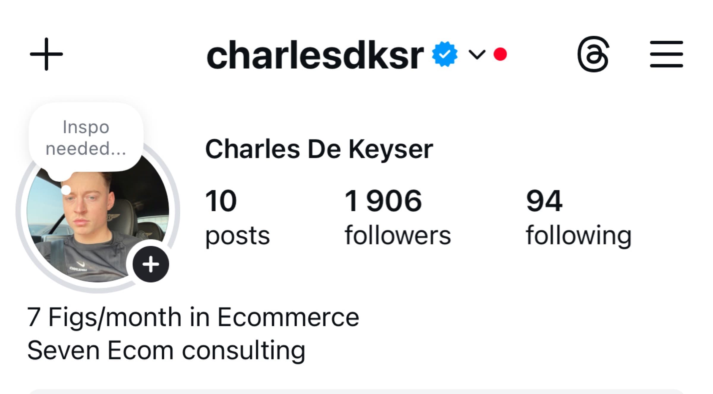 Charles De Keyser profile before working with Lubo Stoev, 10 posts, 1,906 followers