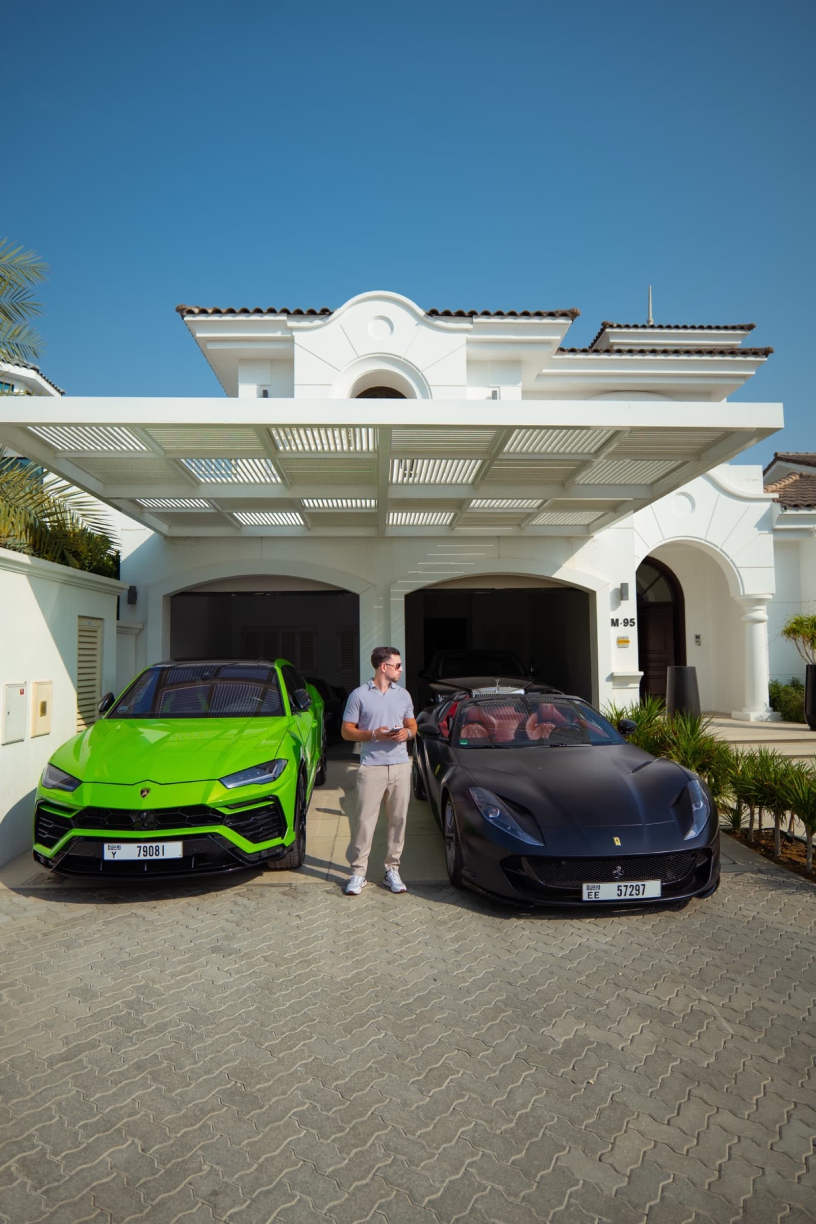 Private villa, Lamborghini and Ferrari