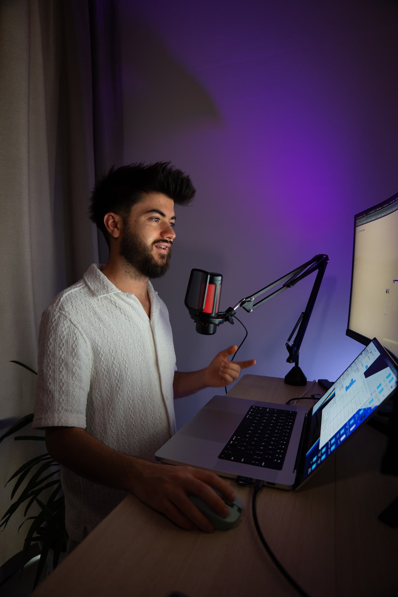 Lubo at his filming and recording setup